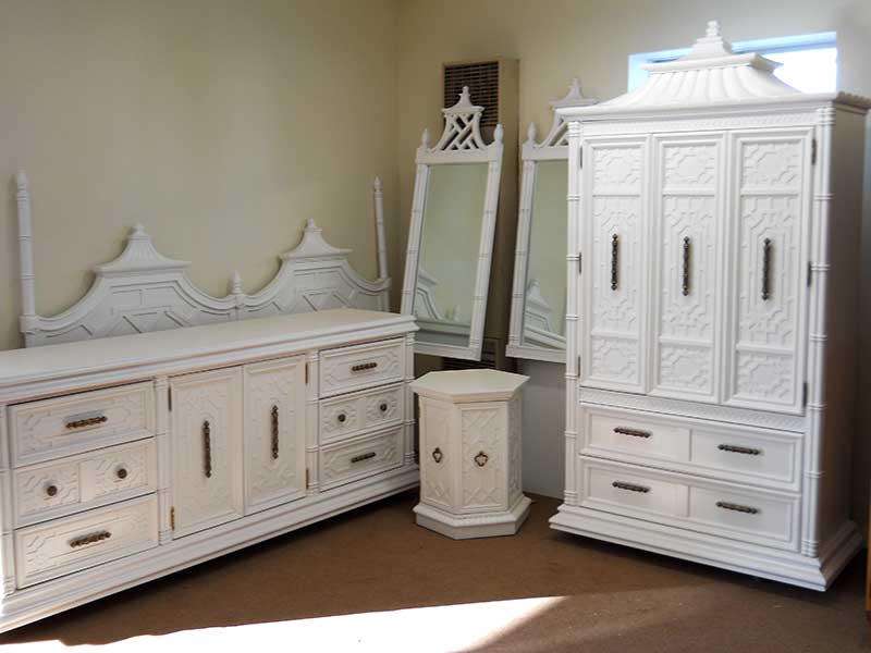 bedroom furniture after restoration and painting