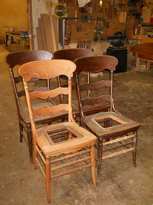 kitchen chairs before refinishing